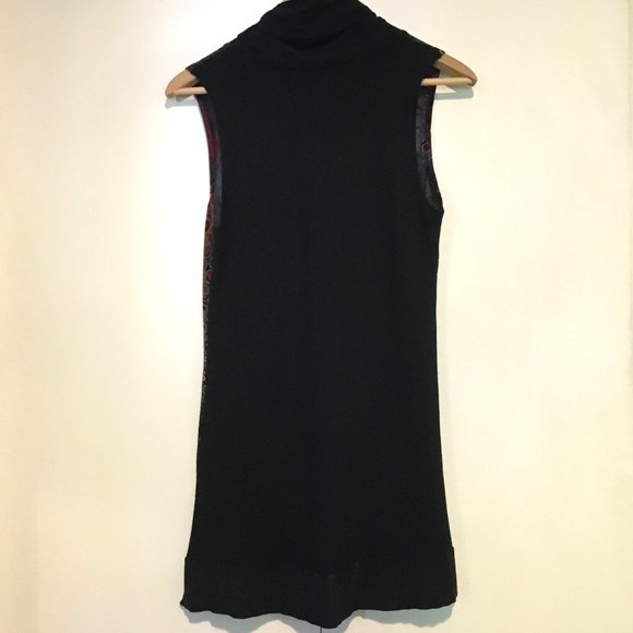Dolcezza Velvet Burnout Graphic Patchwork Colourblock Dress - Picture 2 of 11